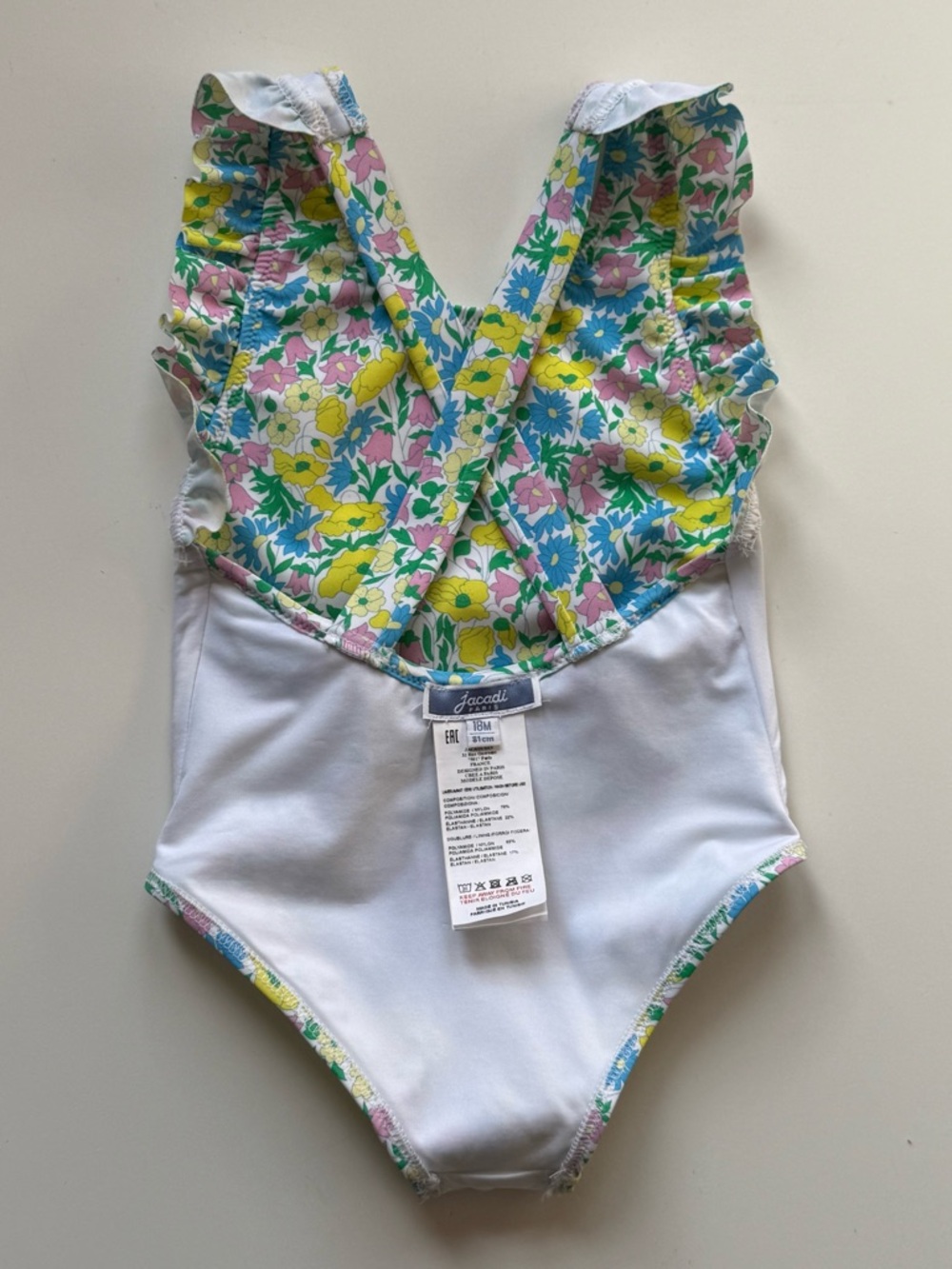 Jacadi Baby Girl Liberty Floral One-Piece Swimsuit - Size 18M - Picture 11 of 15